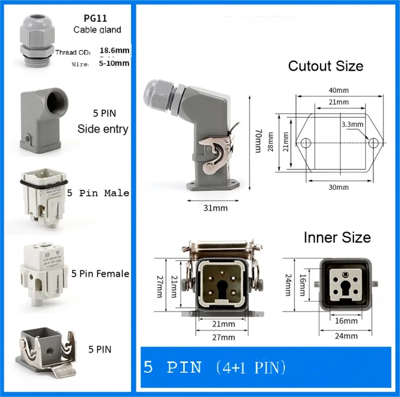 4/5 Pin MTS Heavy Duty Connectors